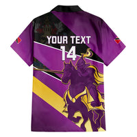 Custom Trinidad and Tobago Cricket Family Matching Short Sleeve Bodycon Dress and Hawaiian Shirt Come On Knight Riders Purple Version