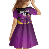 Custom Trinidad and Tobago Cricket Family Matching Summer Maxi Dress and Hawaiian Shirt Come On Knight Riders Purple Version