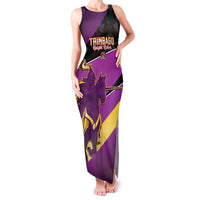 Custom Trinidad and Tobago Cricket Family Matching Tank Maxi Dress and Hawaiian Shirt Come On Knight Riders Purple Version