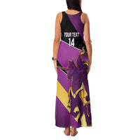 Custom Trinidad and Tobago Cricket Family Matching Tank Maxi Dress and Hawaiian Shirt Come On Knight Riders Purple Version