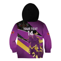 Custom Trinidad and Tobago Cricket Kid Hoodie Come On Knight Riders Purple Version