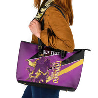 Custom Trinidad and Tobago Cricket Leather Tote Bag Come On Knight Riders Purple Version