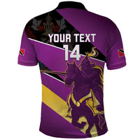 Custom Trinidad and Tobago Cricket Polo Shirt Come On Knight Riders Purple Version