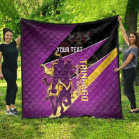 Custom Trinidad and Tobago Cricket Quilt Come On Knight Riders Purple Version