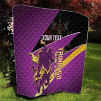 Custom Trinidad and Tobago Cricket Quilt Come On Knight Riders Purple Version