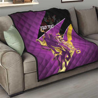 Custom Trinidad and Tobago Cricket Quilt Come On Knight Riders Purple Version