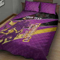 Custom Trinidad and Tobago Cricket Quilt Bed Set Come On Knight Riders Purple Version