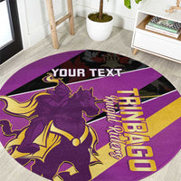 Custom Trinidad and Tobago Cricket Round Carpet Come On Knight Riders Purple Version