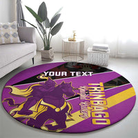 Custom Trinidad and Tobago Cricket Round Carpet Come On Knight Riders Purple Version