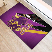 Custom Trinidad and Tobago Cricket Rubber Doormat Come On Knight Riders Purple Version