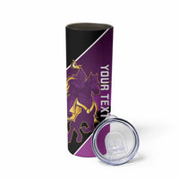 Custom Trinidad and Tobago Cricket Skinny Tumbler Come On Knight Riders Purple Version