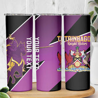 Custom Trinidad and Tobago Cricket Skinny Tumbler Come On Knight Riders Purple Version