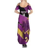 Custom Trinidad and Tobago Cricket Summer Maxi Dress Come On Knight Riders Purple Version