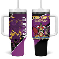 Custom Trinidad and Tobago Cricket Tumbler With Handle Come On Knight Riders Purple Version