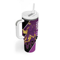 Custom Trinidad and Tobago Cricket Tumbler With Handle Come On Knight Riders Purple Version