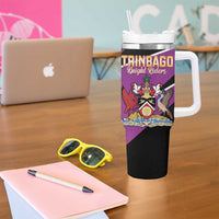 Custom Trinidad and Tobago Cricket Tumbler With Handle Come On Knight Riders Purple Version