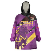 Custom Trinidad and Tobago Cricket Wearable Blanket Hoodie Come On Knight Riders Purple Version