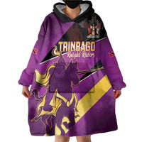 Custom Trinidad and Tobago Cricket Wearable Blanket Hoodie Come On Knight Riders Purple Version