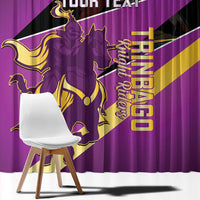 Custom Trinidad and Tobago Cricket Window Curtain Come On Knight Riders Purple Version