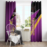 Custom Trinidad and Tobago Cricket Window Curtain Come On Knight Riders Purple Version