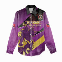 Custom Trinidad and Tobago Cricket Women Casual Shirt Come On Knight Riders Purple Version