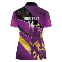 Custom Trinidad and Tobago Cricket Women Polo Shirt Come On Knight Riders Purple Version
