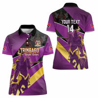 Custom Trinidad and Tobago Cricket Women Polo Shirt Come On Knight Riders Purple Version