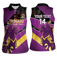 Custom Trinidad and Tobago Cricket Women Sleeveless Polo Shirt Come On Knight Riders Purple Version