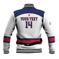 Custom United States Lacrosse Baseball Jacket Go Champions White Version