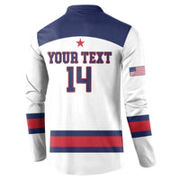 Custom United States Lacrosse Button Sweatshirt Go Champions White Version