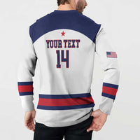 Custom United States Lacrosse Button Sweatshirt Go Champions White Version