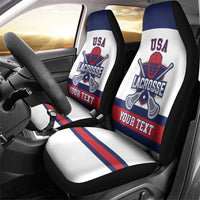 Custom United States Lacrosse Car Seat Cover Go Champions White Version