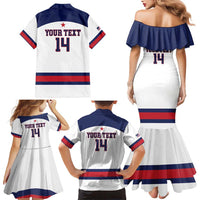 Custom United States Lacrosse Family Matching Mermaid Dress and Hawaiian Shirt Go Champions White Version
