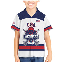Custom United States Lacrosse Family Matching Mermaid Dress and Hawaiian Shirt Go Champions White Version