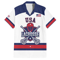 Custom United States Lacrosse Family Matching Puletasi and Hawaiian Shirt Go Champions White Version