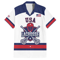 Custom United States Lacrosse Family Matching Short Sleeve Bodycon Dress and Hawaiian Shirt Go Champions White Version
