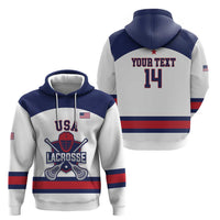 Custom United States Lacrosse Hoodie Go Champions White Version