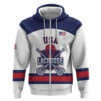 Custom United States Lacrosse Hoodie Go Champions White Version
