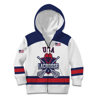 Custom United States Lacrosse Kid Hoodie Go Champions White Version