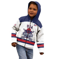 Custom United States Lacrosse Kid Hoodie Go Champions White Version