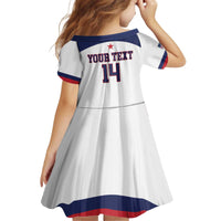 Custom United States Lacrosse Kid Short Sleeve Dress Go Champions White Version