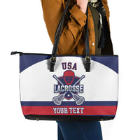 Custom United States Lacrosse Leather Tote Bag Go Champions White Version
