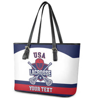 Custom United States Lacrosse Leather Tote Bag Go Champions White Version