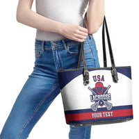 Custom United States Lacrosse Leather Tote Bag Go Champions White Version