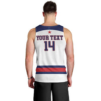 Custom United States Lacrosse Men Tank Top Go Champions White Version
