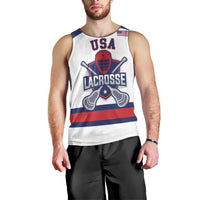 Custom United States Lacrosse Men Tank Top Go Champions White Version