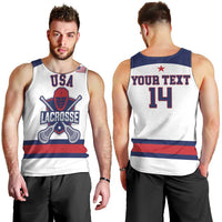 Custom United States Lacrosse Men Tank Top Go Champions White Version
