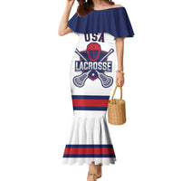 Custom United States Lacrosse Mermaid Dress Go Champions White Version