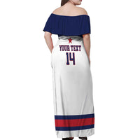 Custom United States Lacrosse Off Shoulder Maxi Dress Go Champions White Version