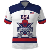 Custom United States Lacrosse Polo Shirt Go Champions White Version